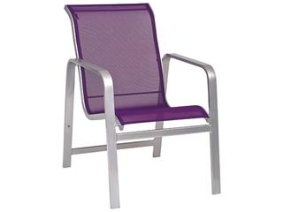 Woodard Landings Sing Aluminum Stackable Outdoor Patio Dining Arm Chair