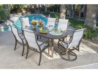 Woodard Andover Padded Sling Aluminum Patio Dining Set
