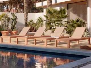 Woodard Beau Teak Sling Lounge Set