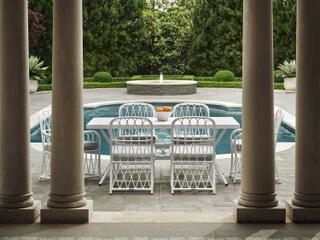 Woodard Cane Aluminum Patio Dining Set