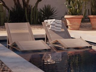 Woodard Sierra Teak Sling Lounge Set