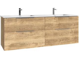 Dalia Wall Mounted Double Vanity in Natural Oak