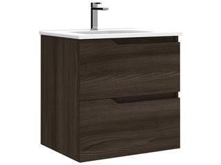 Menta 24 Inch Wall Mounted Bathroom Vanity with Integrated Ceramic Sink in Wenge