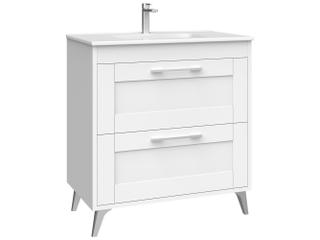 Rose 32-Inch Freestanding Bathroom Vanity in Matte White with Integrated Ceramic Sink