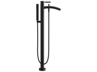 Taron Freestanding Tub Faucet With Hand Shower in Matte Black and Solid Brass