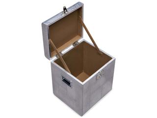 Zentique Elio Silver Aluminum Storage Trunk
