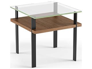 BDI Terrace Square Glass Natural Walnut End Table