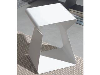 Kito Rectangular Metal End Table in White