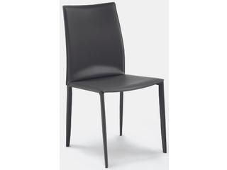 Linda Upholstered Dining Side Chair in Anthracite Hide Leather