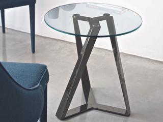 Bontempi Casa Millennium Round Clear Glass Natural Silver End Table