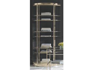 Caracole Classic Up Up and Away Auric Silver Leaf / Whisper of Gold Half Moon Etagere