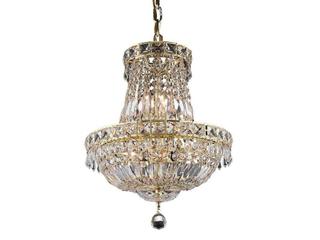 Tranquil 6-Light Gold Clear Royal Cut Crystal Chandelier