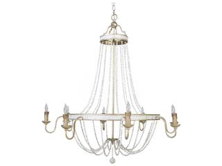Gabby Corinna 8-Light Champagne Silver With Antique White Candelabra Empire Chandelier