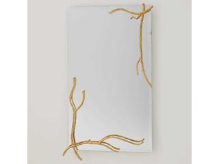 Twig Large Rectangle Wall Mirror in Gold Leaf