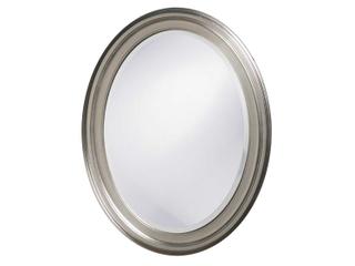 George Oval Wall Mirror in Brushed Nickel