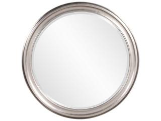George Round Wall Mirror in Bright Silver Leaf