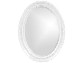 Queen Ann Oval Wall Mirror in Glossy White