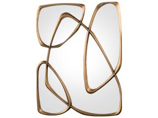 Zeta Wall Mirror in Mayan Bronze