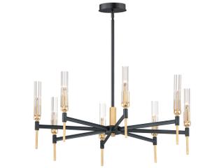 Maxim Lighting Flambeau 8-Light Black Antique Brass Glass LED Candelabra Chandelier