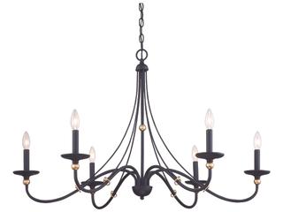 6-Light Westchester County Chandelier in Sand Coal with Skyline Gold Leaf