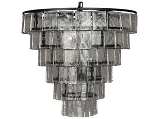 Carnegie 8-Light Chandelier in Matte Black Steel with Glass Paillettes