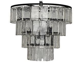 Carnegie 4-Light Chandelier in Black Steel with Handblown Glass