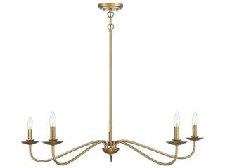 Savoy House Meridian 5-Light Natural Brass Candelabra Chandelier