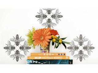 York Wallcoverings Outdoors In Black / White Honey Bee Wallpaper