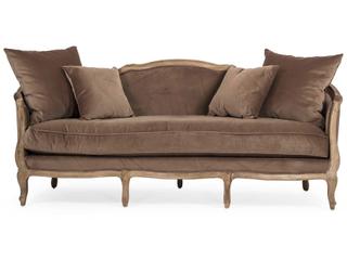 Zentique Maison Brown Velvet Upholstered Sofa