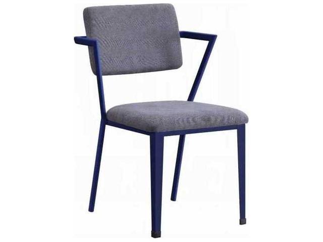 Cargo Upholstered Office Chair Gray Fabric and Blue Metal