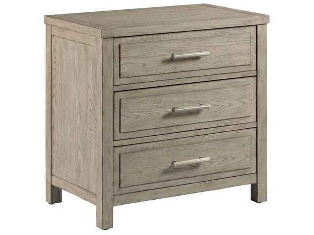 West Fork 3-Drawer Nightstand Aged Taupe with USB Port