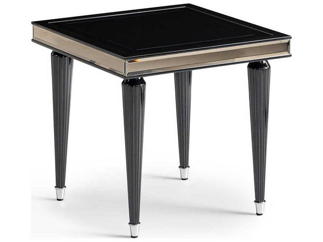 La Francaise Mirrored Side Table in Black Ice