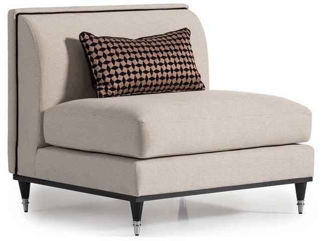 La Francaise Upholstered Armless Accent Chair in Cafe Au Lait