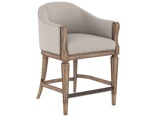 Architrave Upholstered Counter Stool in Almond with Fabric Seat