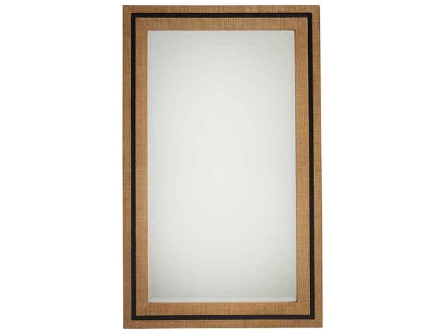 Newport La Costa Rectangular Raffia Mirror in Sandstone