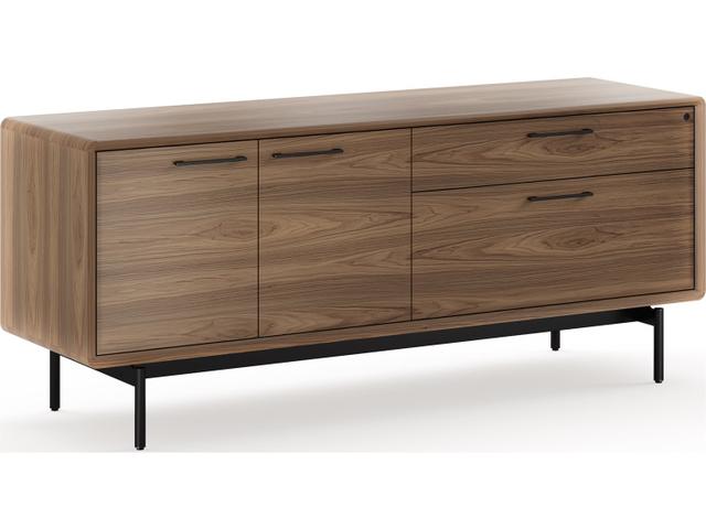 Linq Natural Walnut Black File Cabinet
