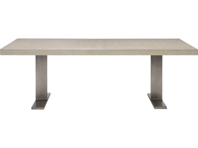 Solaria Rectangle 88-Inch Extendable Dining Table with White Oak Veneers and Steel