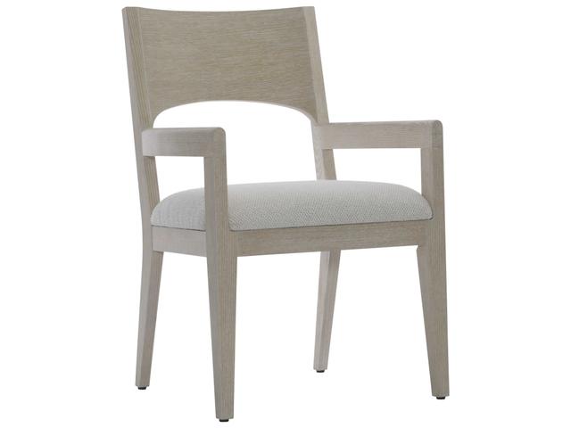 Solaria Upholstered Dining Armchair with Dune Finish