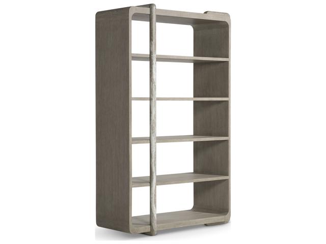 Arcadia 5-Shelf Etagere in Clay Oak and Kalta Faux Stone