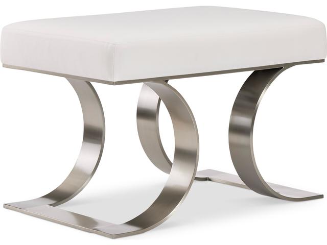 Axiom Upholstered Bench with Brushed Silver Stainless Steel Frame