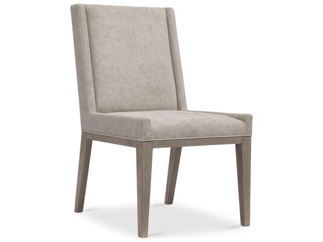 Linea Upholstered Dining Side Chair in Cerused Greige Ash