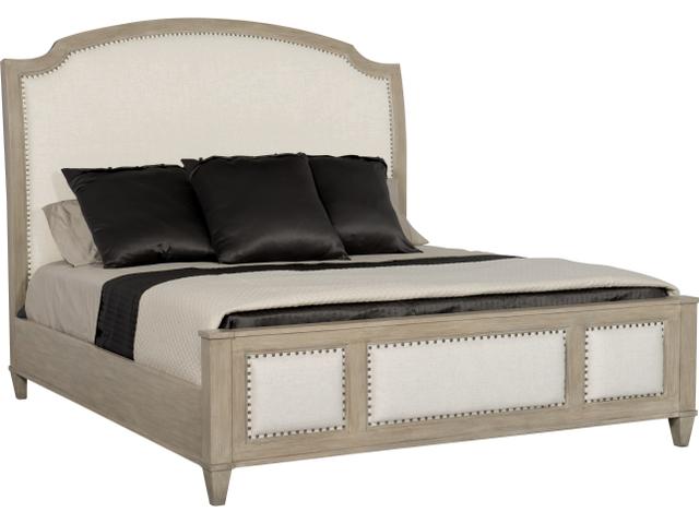 Santa Barbara Queen Panel Bed in Sandstone with Upholstered Panels