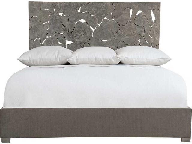 Calavaras King Panel Bed with Fabric Upholstery and Teak Headboard