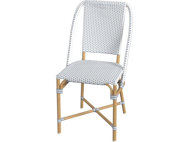 Tobias Aluminum Wicker Dining Chair in Coastal Blue and White