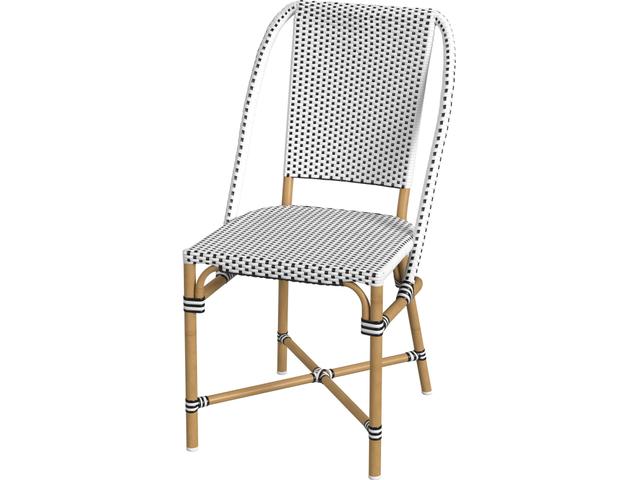 Tobias Aluminum Wicker Dining Chair in Black and White