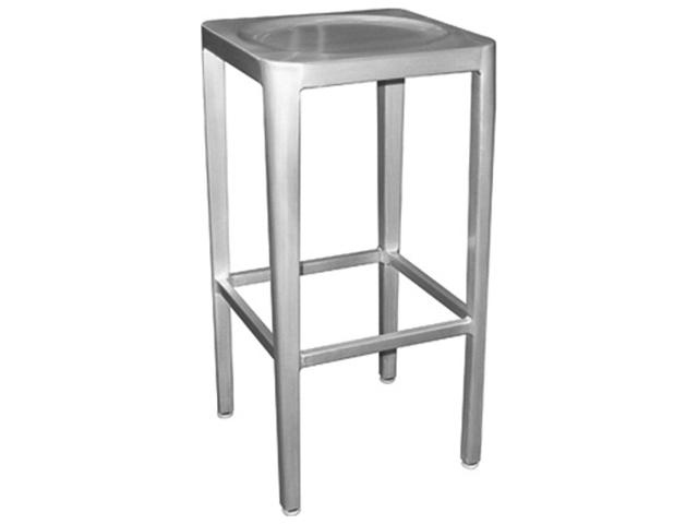 Anna Backless Aluminum Bar Stool in Brushed Aluminum