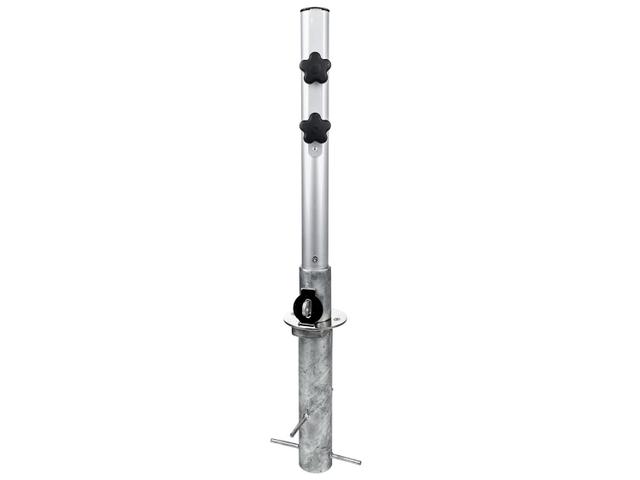 Bazooka 1.5-Inch In-Ground Umbrella Mounting Stem in Matte Silver