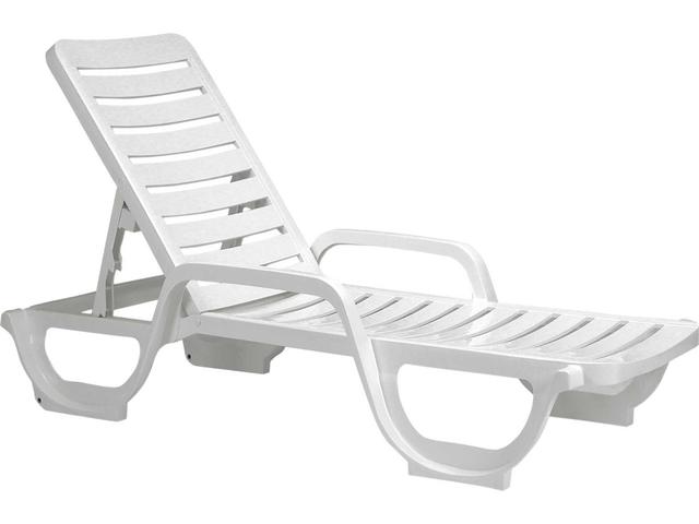 Bahia Resin White Adjustable Outdoor Patio Chaise Lounge