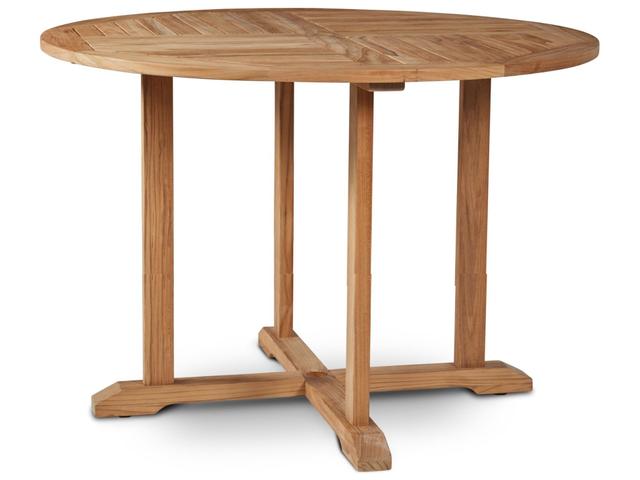 Curtis Wood Teak Round Umbrella Hole Dining Table