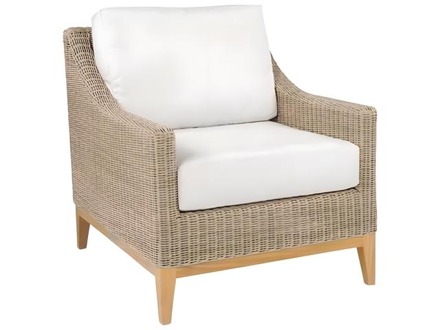Frances Teak and Wicker Deep Seating Lounge Chair